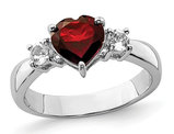 1.40 Carat (ctw) Garnet and White Topaz Ring in Sterling Silver